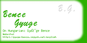 bence gyuge business card
